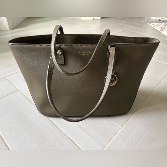 henri bendel Handbags - Henri Bendel Olive Khaki Zippered Tote Bag